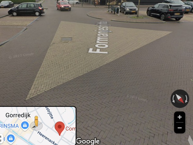 Foto driehoek op de weg